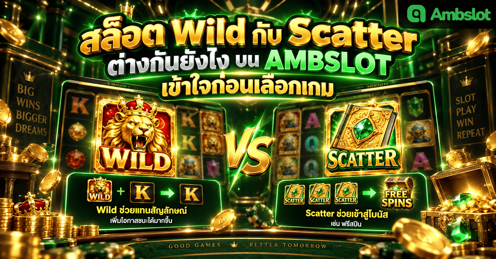 สล็อต Wild กับ Scatter ต่างกันยังไง